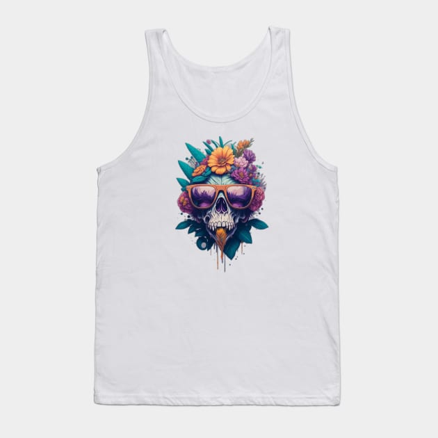 Whimsical Gorillaz Skull Tank Top by QUENSLEY SHOP